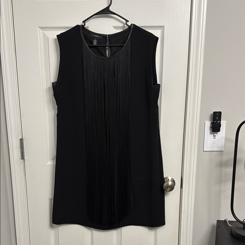 Black Sleeveless Fringe Dress